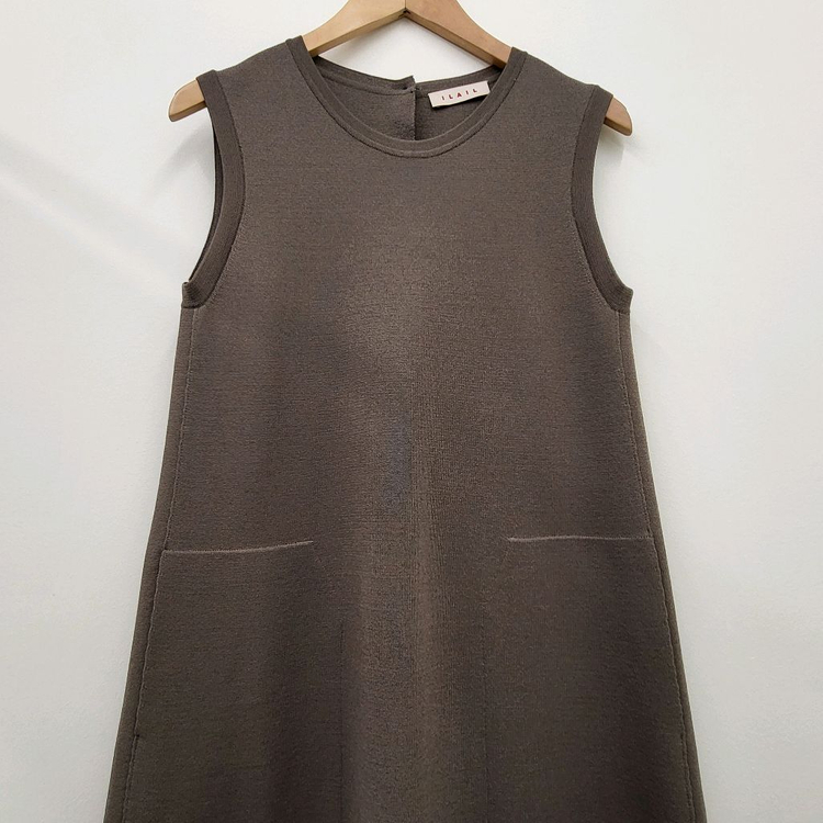 일라일 슬리브리스 롱 니트 원피스--1