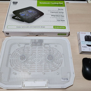 노트북 쿨러, 무선마우스 (5버튼), 노트북 파우치세트