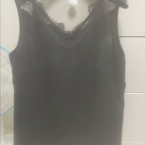 나시 블랙 레이스 블라우스 66사이즈