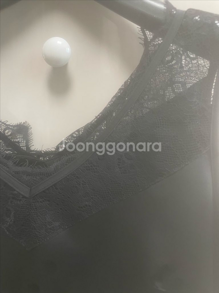 나시 블랙 레이스 블라우스 66사이즈--2