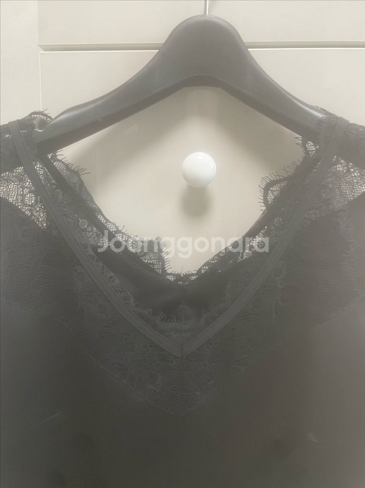나시 블랙 레이스 블라우스 66사이즈--1