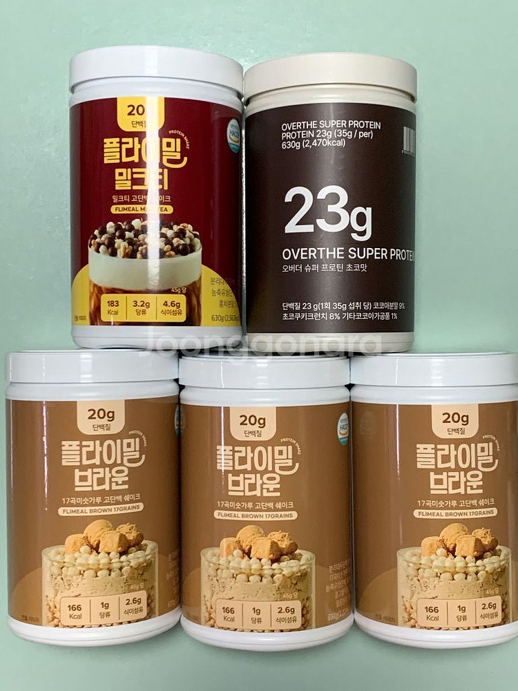 단백질 쉐이크 세트 (플라이밀 4통 + 오버더 초코)--0