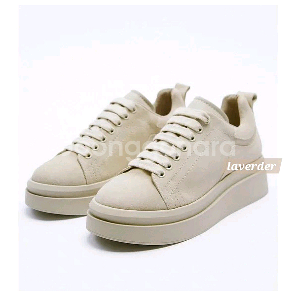 자라 스웨이드 플랫폼 레더 운동화 통굽워커 37(235--0