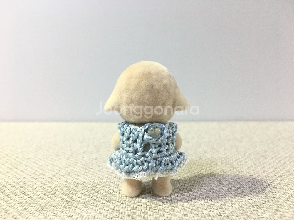 [실바니안 뜨개옷] 하늘색 프릴 원피스--1