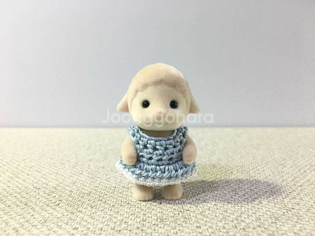 [실바니안 뜨개옷] 하늘색 프릴 원피스--0