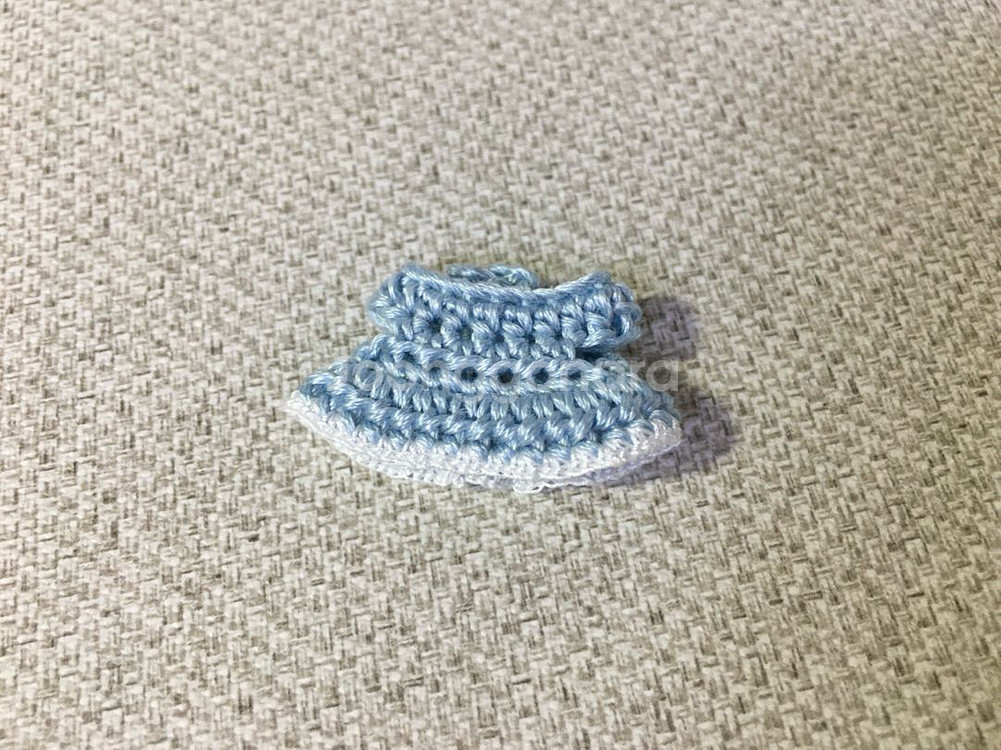 [실바니안 뜨개옷] 하늘색 프릴 원피스--2