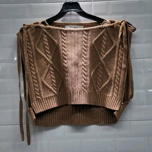 타임 캐시미어블렌드 케이블크롭탑