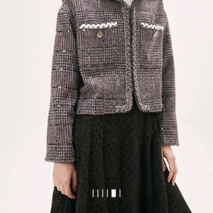 타임 세일러 칼라 체크 재킷 랑방 마인 더캐시미어