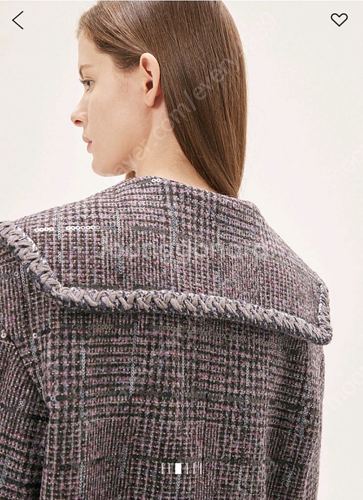 타임 세일러 칼라 체크 재킷 랑방 마인 더캐시미어--2