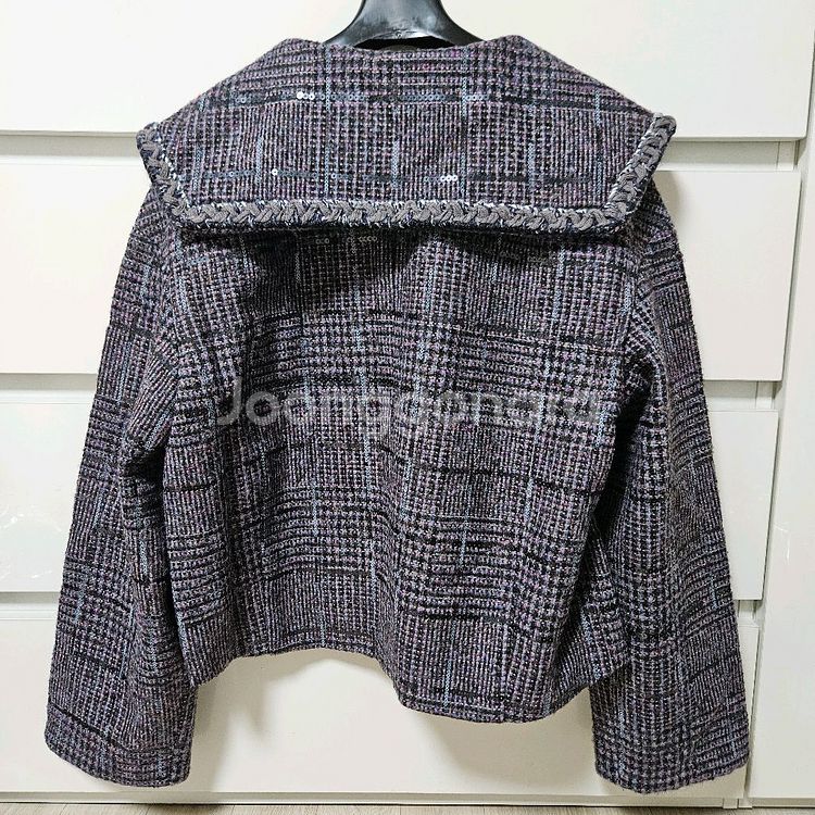 타임 세일러 칼라 체크 재킷 랑방 마인 더캐시미어--5