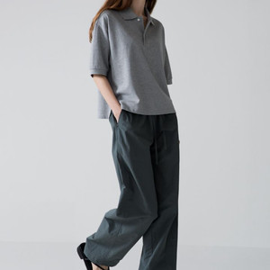 파사드패턴 테이퍼드 밴딩 팬츠 포레스트 M