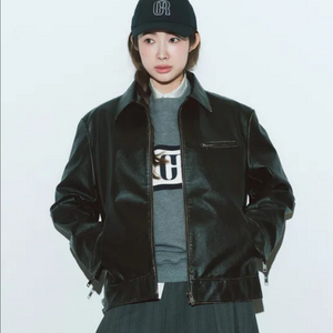 그로브 GROSS 레더 자켓 빈티지 하프 가죽코트