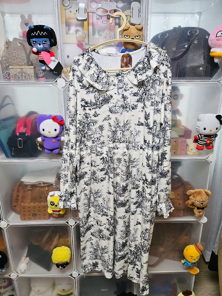 잠옷 원피스 수면잠옷 기모 롱원피스 여성 잠옷--1