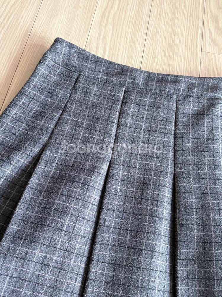 베니토 체크 플리츠 스커트 s--1