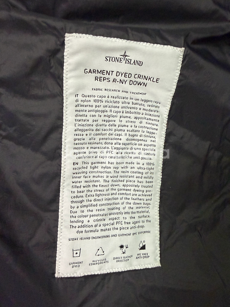 [L] 스톤아일랜드 23FW 블랙 크링클랩스 후드 패딩--3