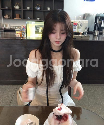 택포) 샵모도Modo 로즈 밴딩 티셔츠 화이트--1