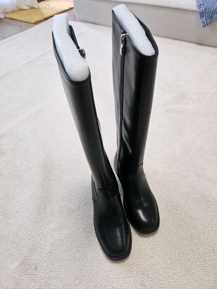 소가죽 롱부츠 블랙 230 이미지