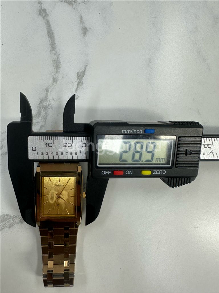 카리타스(Caritas) 올골드 사각형 빈티지 쿼츠시계--7