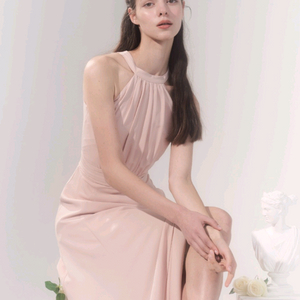 그레이스유 홀터넥 드레스 핑크 xs (1회 착용)