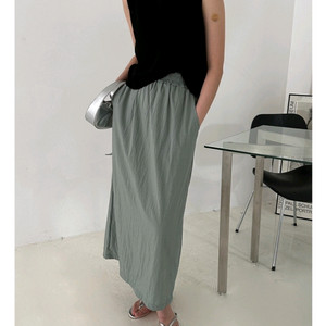 오브더나인 로빌 밴딩 바스락 롱스커트