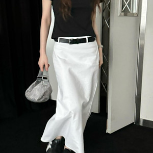 르에브 leve 코튼 화이트 롱스커트