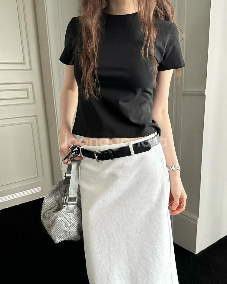 르에브 leve 코튼 화이트 롱스커트--7