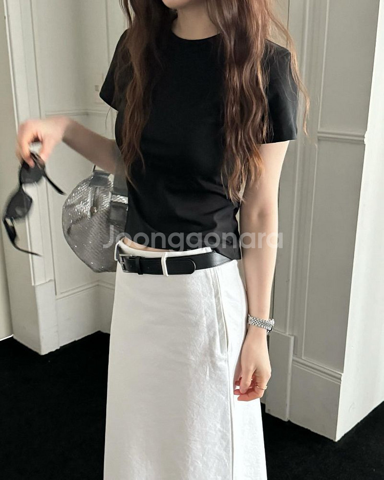 르에브 leve 코튼 화이트 롱스커트--6