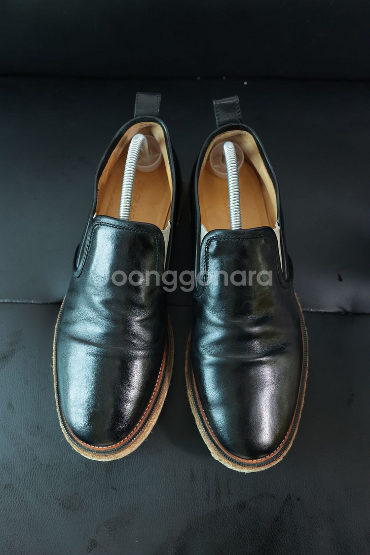 디스퀘어드2 블랙 레더 슬립온 270--0