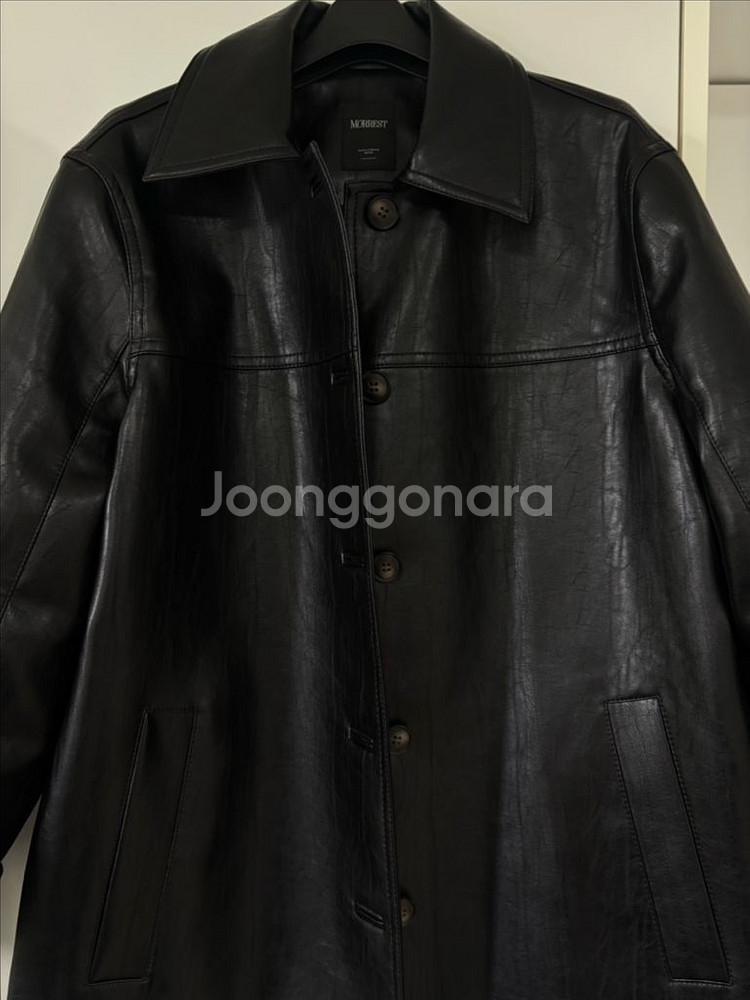 베니토 레더 자켓 블랙--5