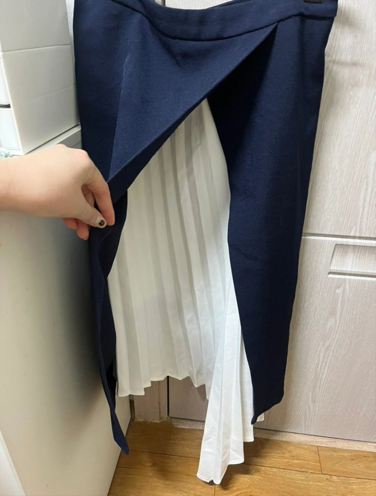 메이썸 플리츠 랩스커트--2