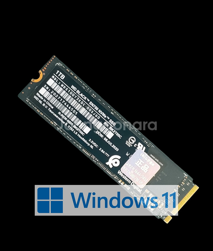 윈도우11 설치 WD BLACK M.2 SSD 1TB--0