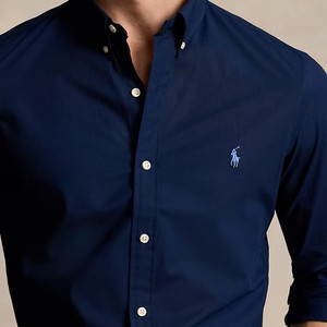폴로 스트레치 포플린 셔츠 커스텀핏 네이비 M 사이즈