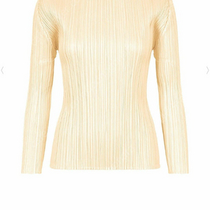 플리츠플리즈 컬러풀베이직3 라이트베이지 긴팔 탑 4사이