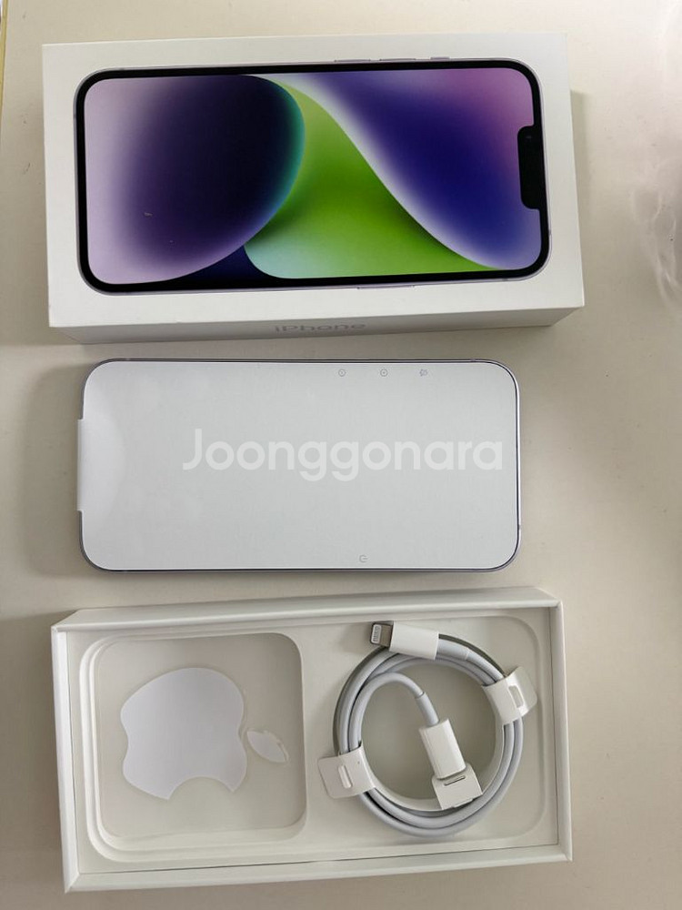 아이폰 14 퍼플 256GB 미사용 리퍼폰--0