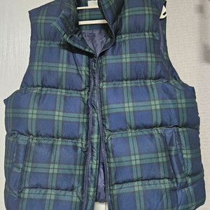 타탄 체크 패딩 조끼