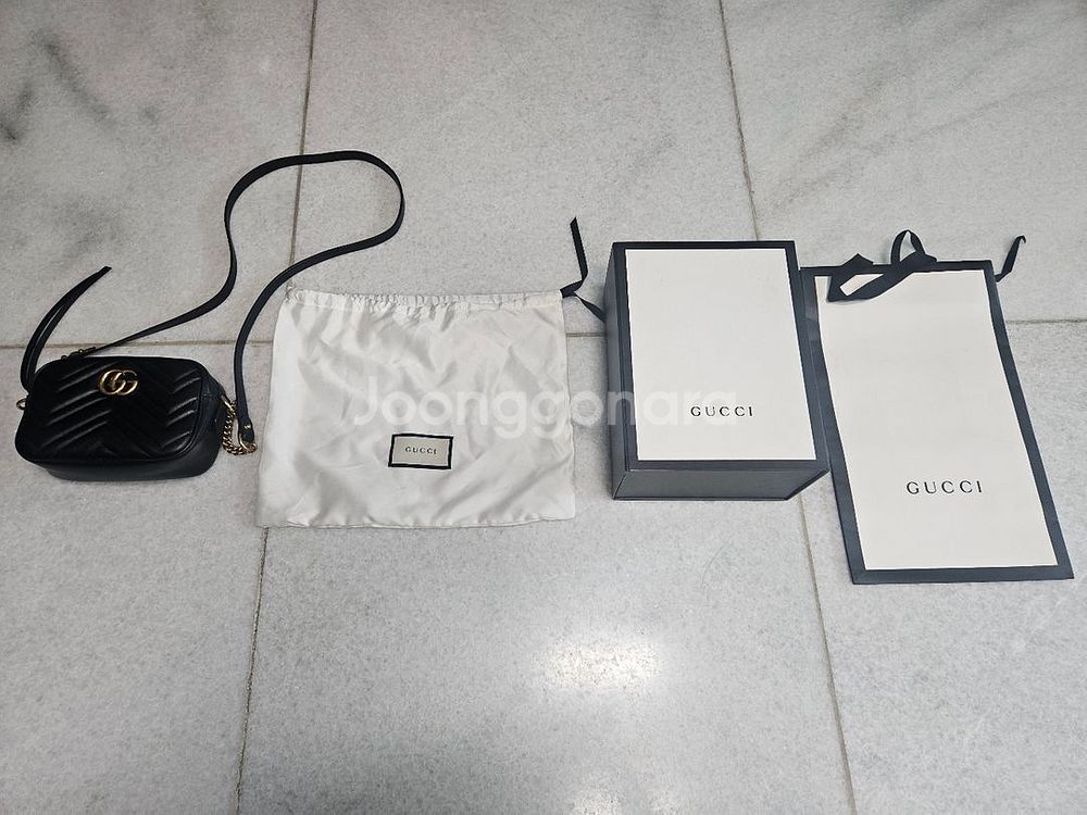 정품 구찌 마몽 미니 카메라백 블랙--9