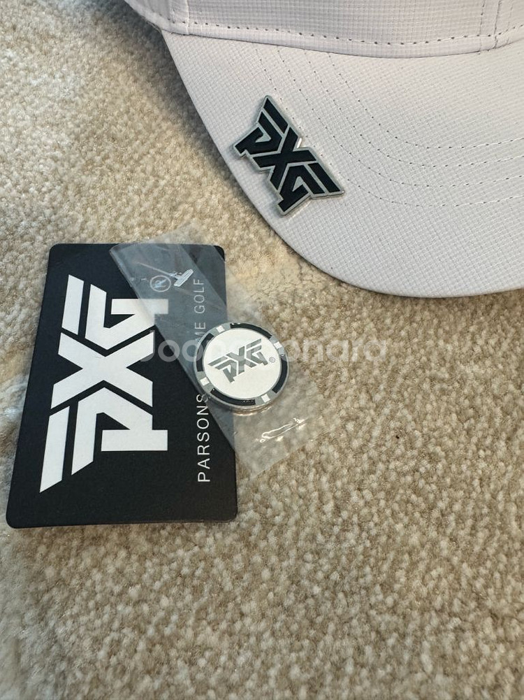 PXG 골프 캡모자 화이트 (새상품) 볼마커 포함--5