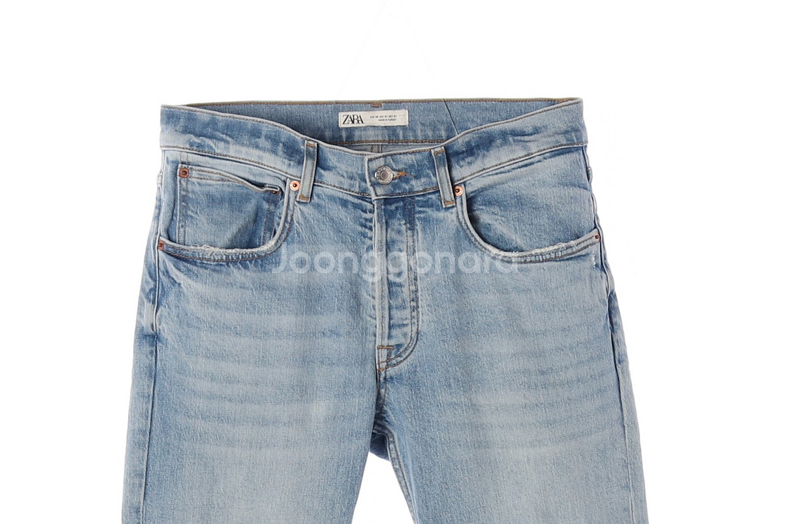 [L]자라 W31 연청 워싱 데님 청바지--1