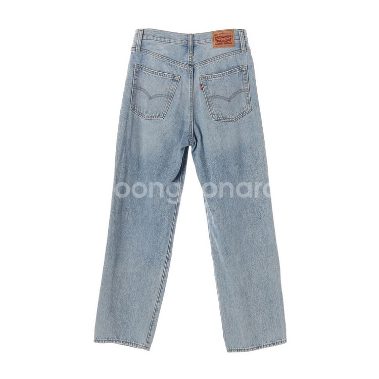 [S]리바이스 W27 연청 와이드 배기진 데님 청바지--4