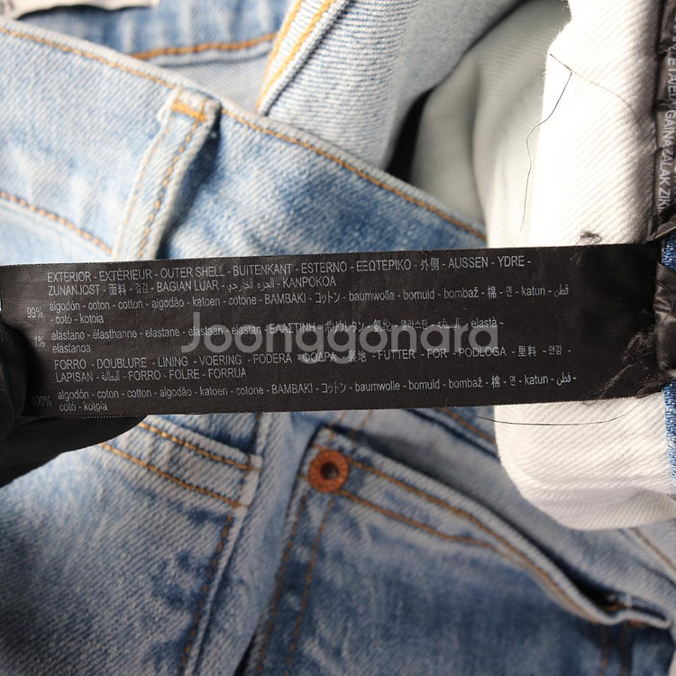 [L]자라 W31 연청 워싱 데님 청바지--6