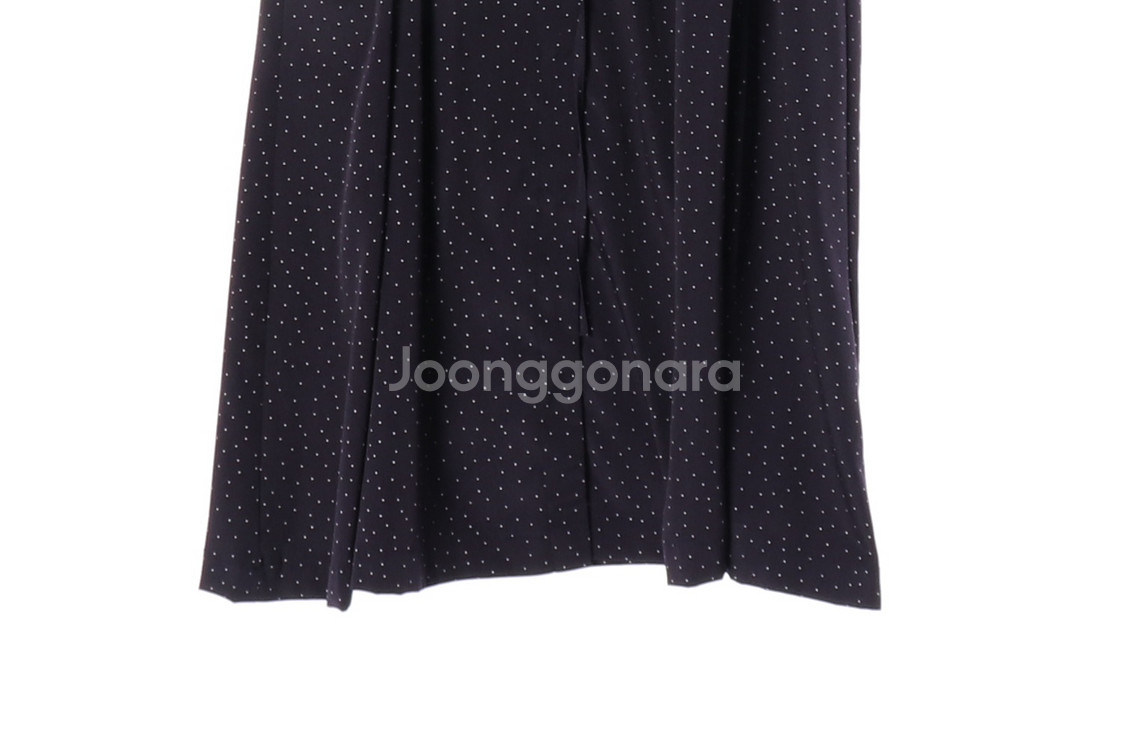 [M]보카바카 네이비 도트 패턴 러플 반팔 롱 원피스--3
