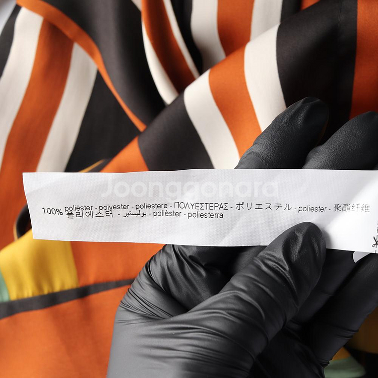 [S]자라 브라운 버티컬 스트라이프 쉬폰 롱 셔츠원피스--6