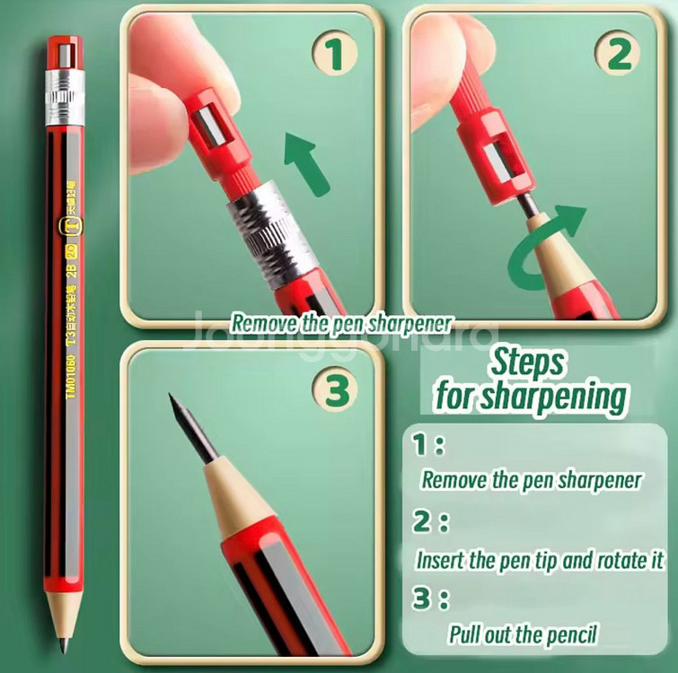 2.0mm 샤프 연필2 + 샤프심 10개--1