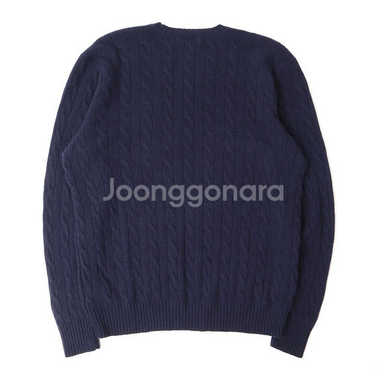 폴로 신형 네이비 울/캐시미어 케이블 니트--4