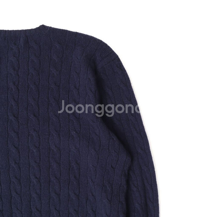 폴로 신형 네이비 울/캐시미어 케이블 니트--5