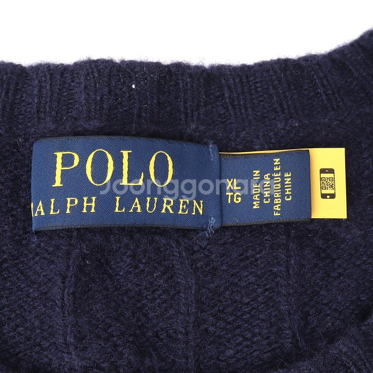 폴로 신형 네이비 울/캐시미어 케이블 니트--7