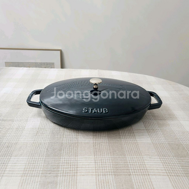 스타우브 피쉬드로잉 오벌디쉬 33cm 라메르 무쇠주물--0