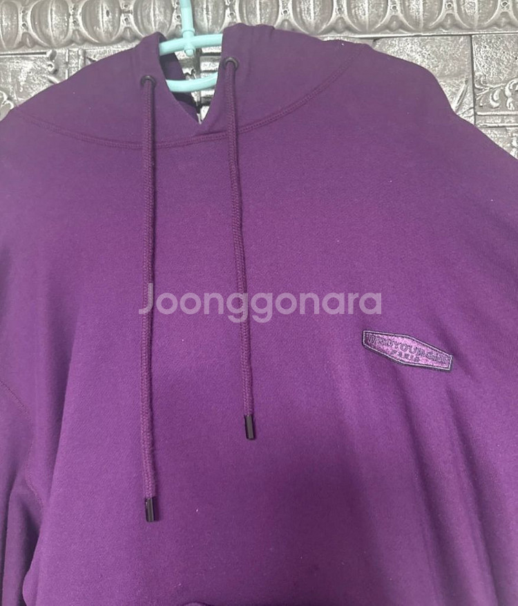 우영미 백로고 후드티 퍼플 50사이즈--1