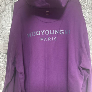 우영미 백로고 후드티 퍼플 50사이즈