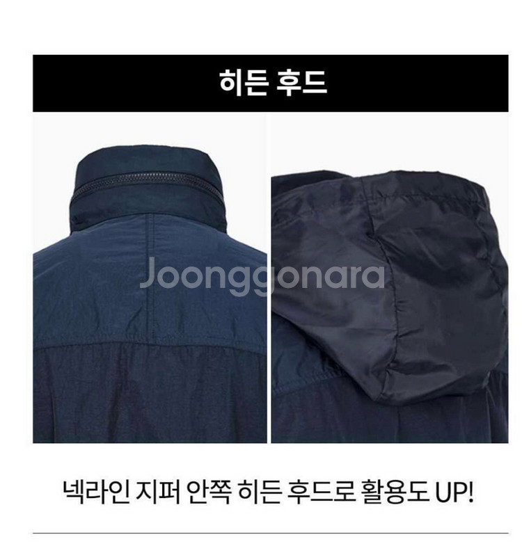 아르마니익스체인지(AX) 네이비 히든후드 재킷--1